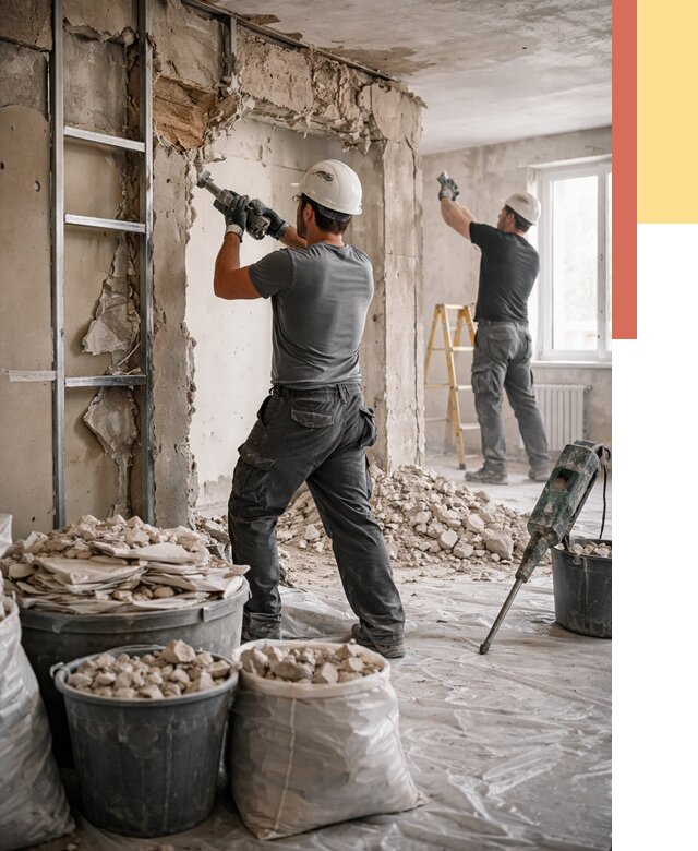 Демонтажные работы в Белореченске от 2739 руб. — услуги и цена под ключ | ОТДЕЛОЧНИК-Блч