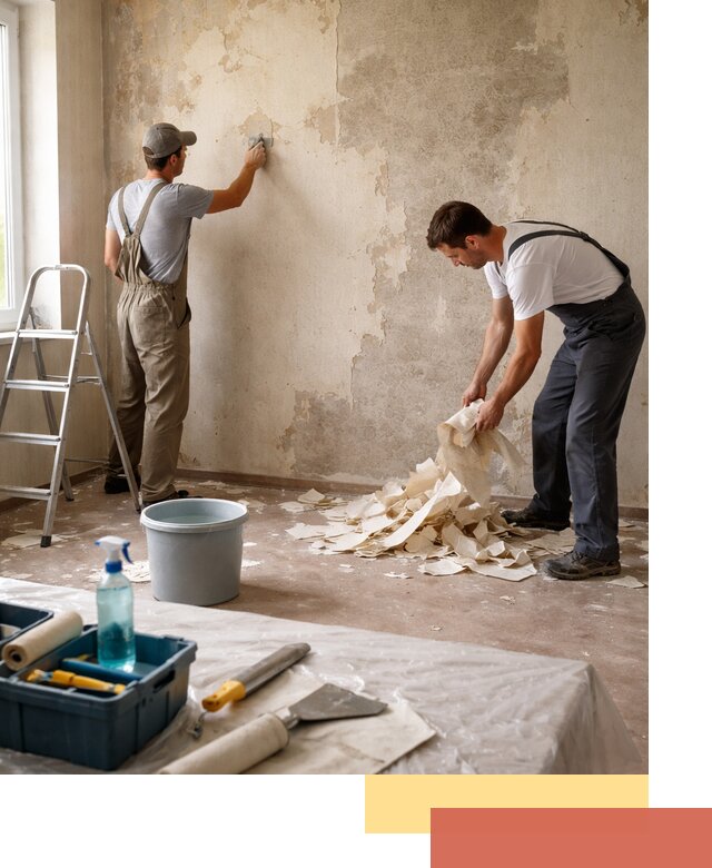 Снятие старых обоев в Белореченске быстро и качественно