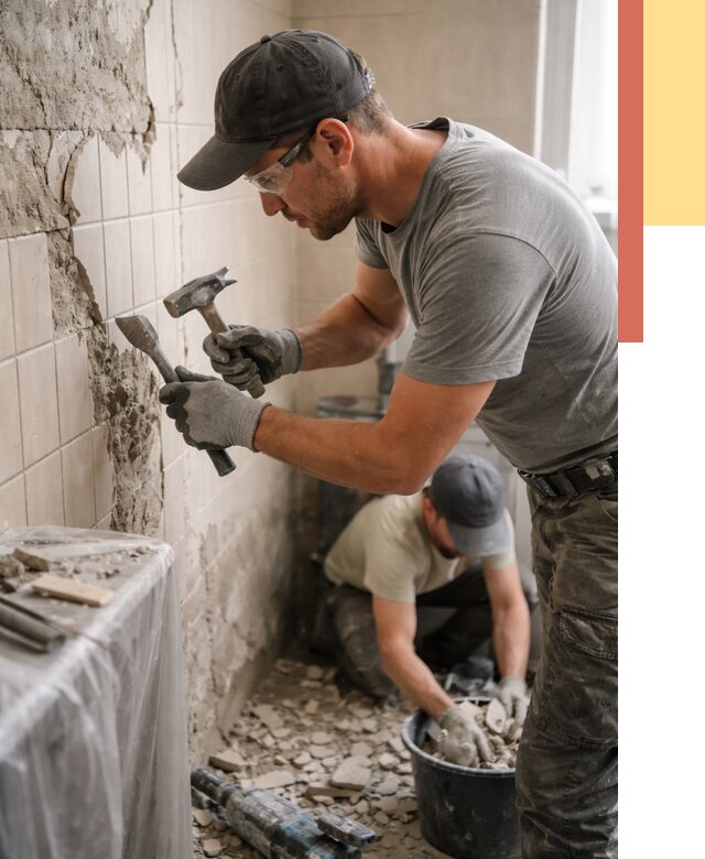 Демонтаж плитки со стен в Белореченске от 862 руб. — быстро и недорого | ОТДЕЛОЧНИК-Блч