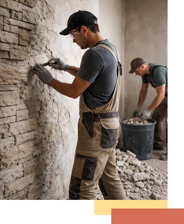 Демонтаж декоративного камня в Белореченске профессионально и безопасно