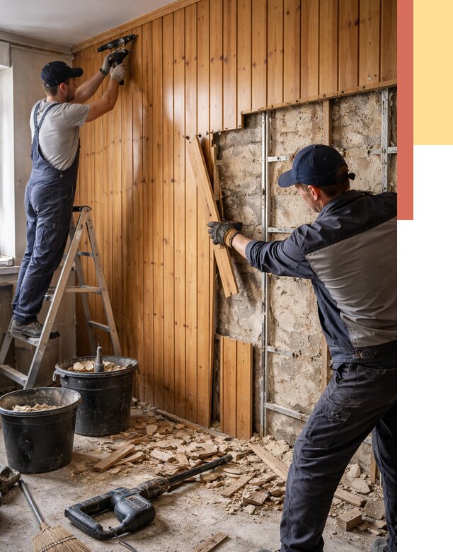 Демонтаж вагонки со стен в Белореченске от 1471 руб. — снятие, удаление, срочно | ОТДЕЛОЧНИК-Блч