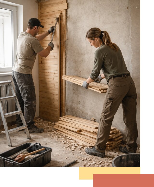 Демонтаж вагонки со стен в Белореченске — профессиональный демонтаж