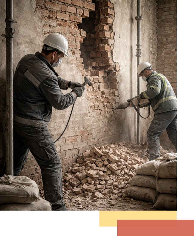 Демонтаж кирпичных стен в Белореченске быстро и безопасно