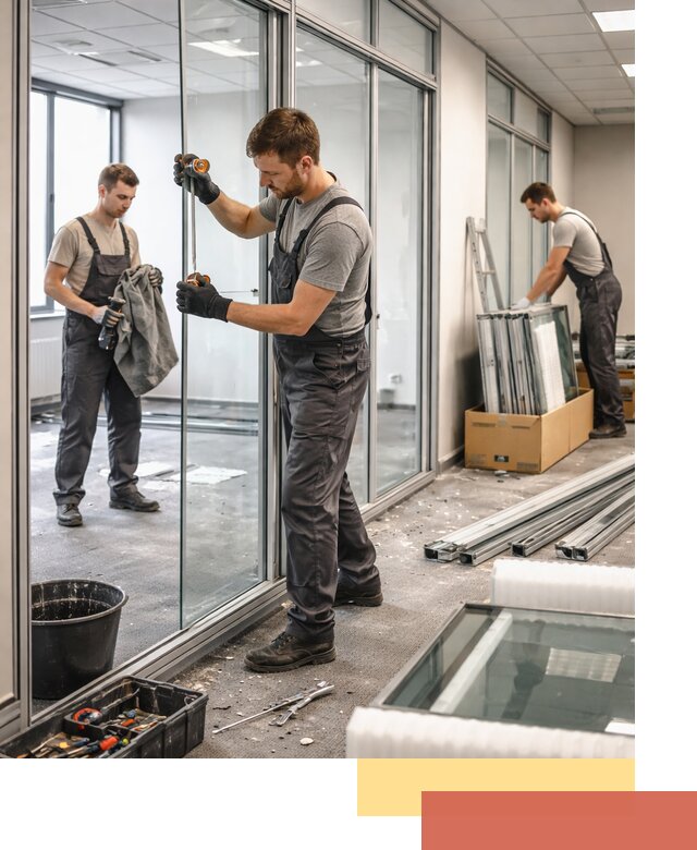 Демонтаж стеклянных перегородок в Белореченске быстро и безопасно