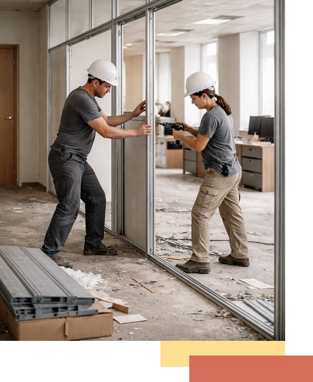 Демонтаж алюминиевых перегородок в Белореченске быстро и аккуратно