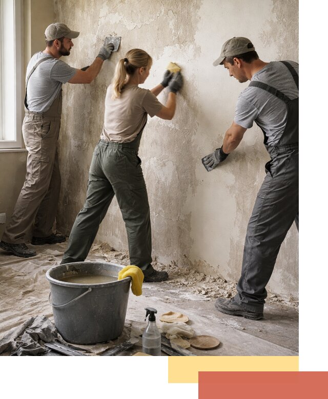 Очистка стен от клея и грунтовки в Белореченске качественно и быстро