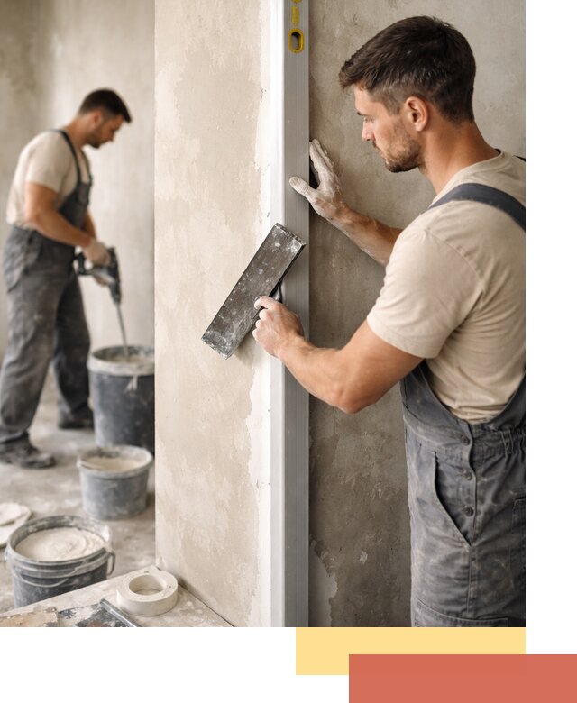 Выведение углов стен в Белореченске: монтаж и оштукатуривание