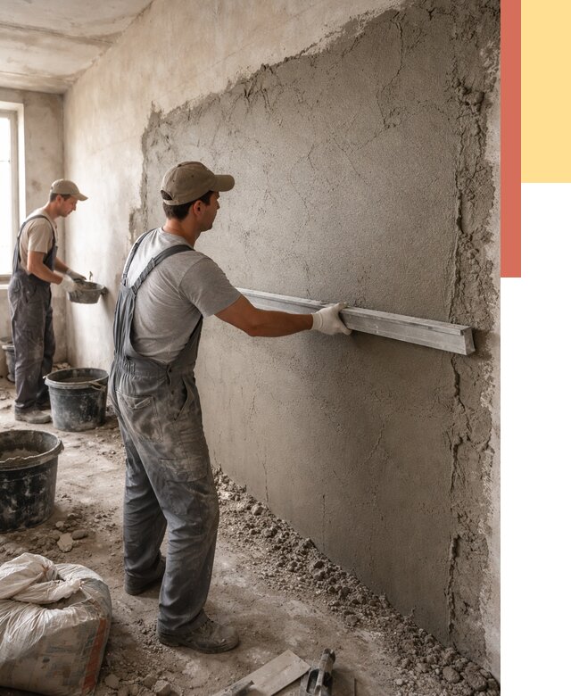 Цементная штукатурка стен в Белореченске от 4565 руб/м2 — быстро и недорого | ОТДЕЛОЧНИК-Блч