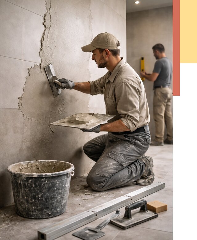 Штукатурка стен в ванной в Белореченске от 4565 руб./м² — выравнивание под ключ | ОТДЕЛОЧНИК-Блч