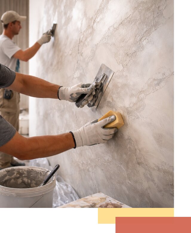 Декоративная штукатурка под мрамор в Белореченске для стен и потолков