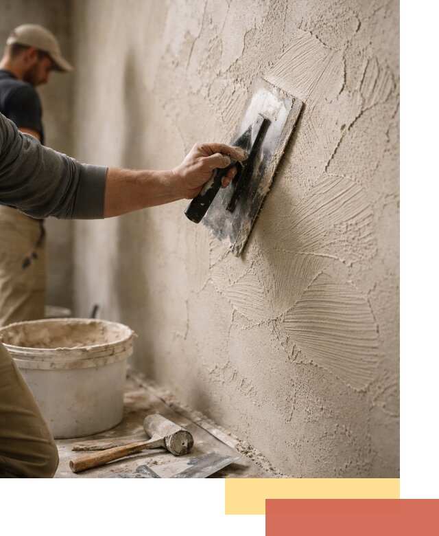 Фактурная штукатурка стен в Белореченске — монтаж, отделка, реставрация