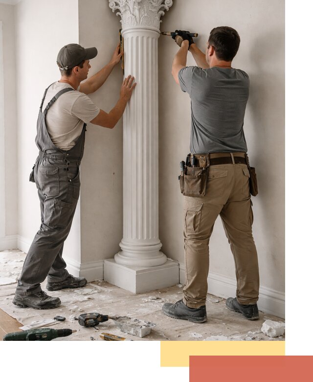 Установка декоративных колонн в Белореченске под ключ