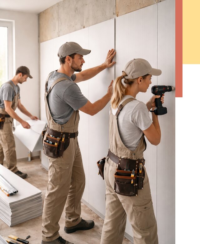 Монтаж ПВХ панелей на стены в Белореченске от 456 руб/м2 — быстро и недорого | ОТДЕЛОЧНИК-Блч