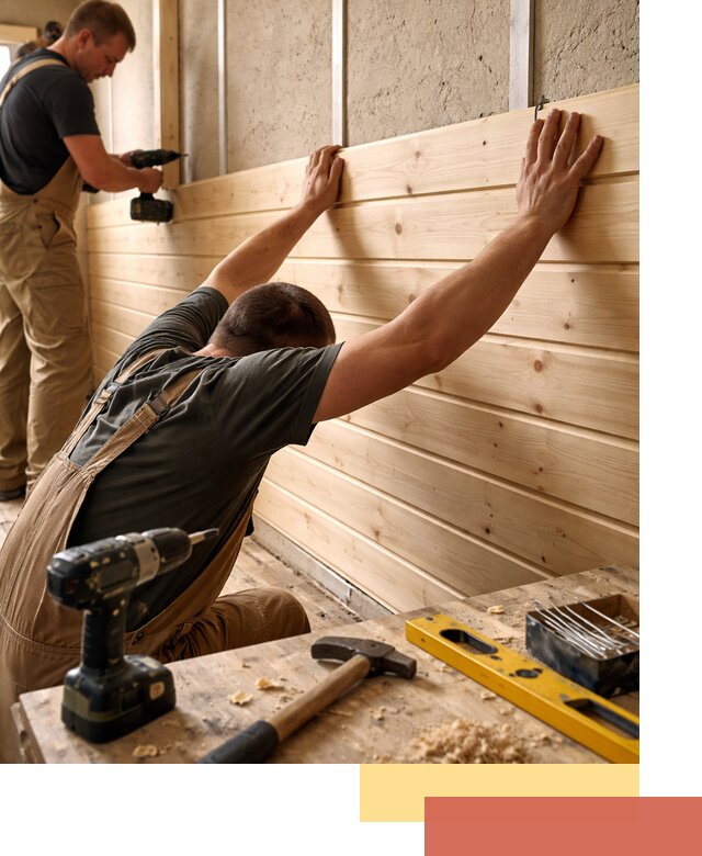 Монтаж деревянной вагонки на стены в Белореченске быстро и качественно