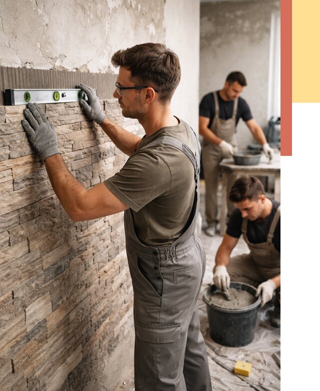 Монтаж искусственного камня в Белореченске от 4565 руб. под ключ | ОТДЕЛОЧНИК-Блч