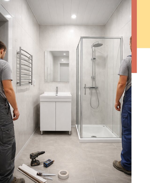 Отделка ванной комнаты панелями ПВХ в Белореченске от 4565 руб. за м2 | ОТДЕЛОЧНИК-Блч