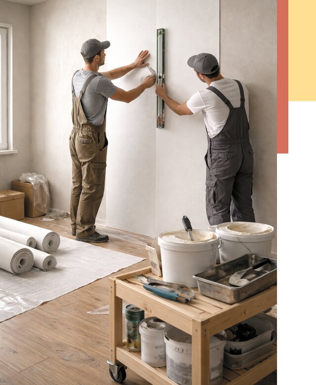 Поклейка стеклообоев в Белореченске от 6594 руб. за м2 — быстро и недорого | ОТДЕЛОЧНИК-Блч