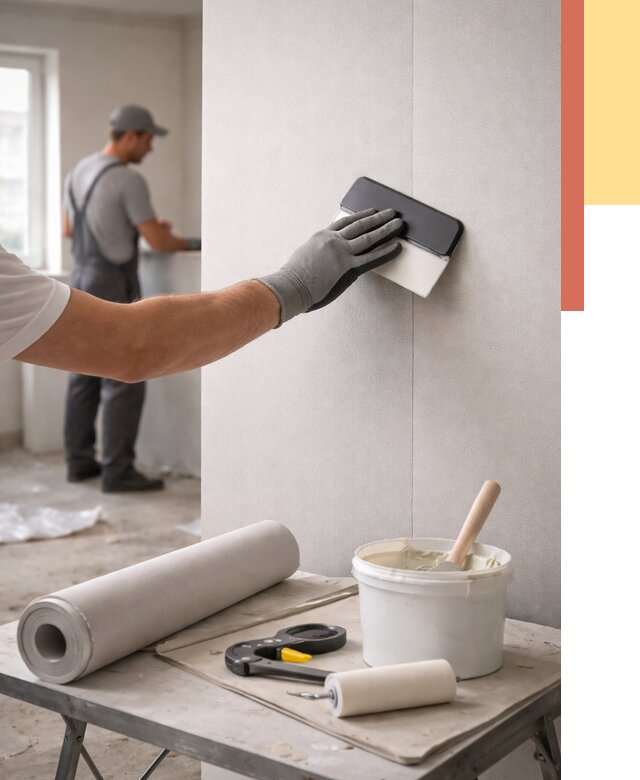 Поклейка обоев под покраску в Белореченске от 3550 руб. за м2 | ОТДЕЛОЧНИК-Блч