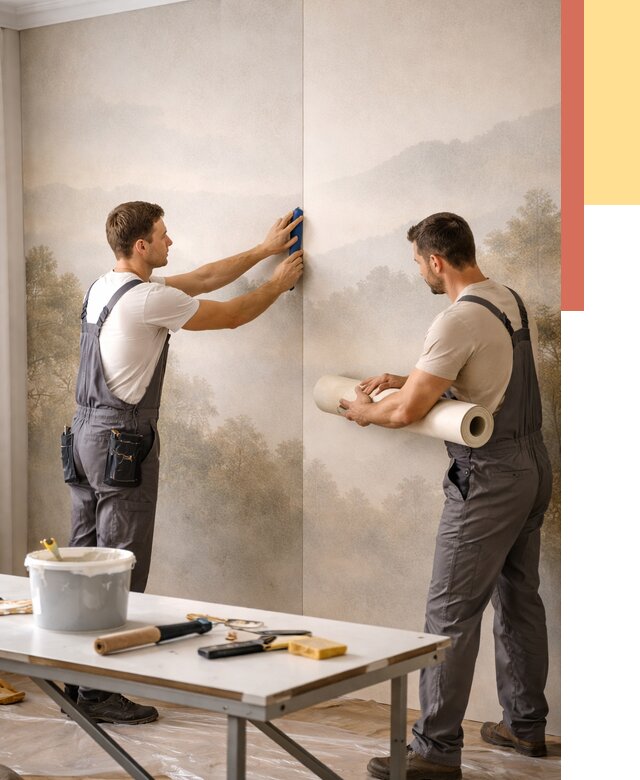 Поклейка фотообоев в Белореченске от 8622 руб/м² — быстро и недорого | ОТДЕЛОЧНИК-Блч