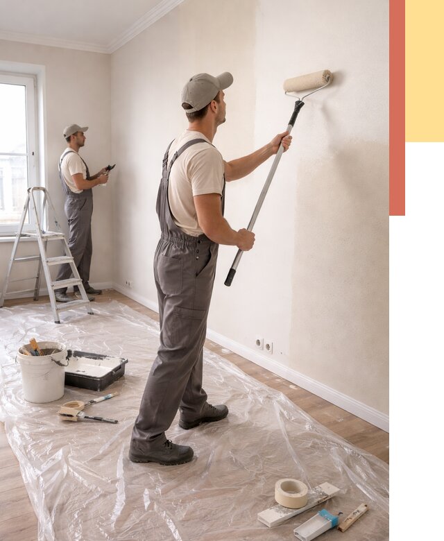 Покраска стен акриловой краской в Белореченске от 3550 руб./м² — быстро и недорого | ОТДЕЛОЧНИК-Блч