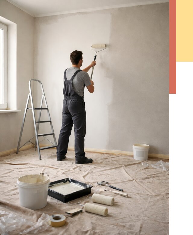 Покраска стен моющейся краской в Белореченске от 355 руб./м² — быстро и недорого | ОТДЕЛОЧНИК-Блч