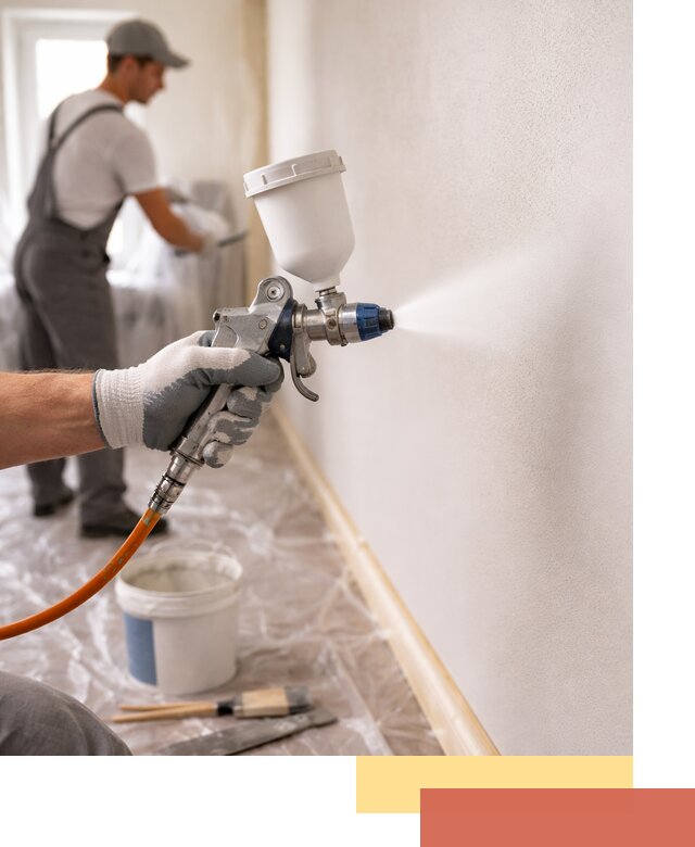 Покраска стен краскопультом в Белореченске быстро и качественно