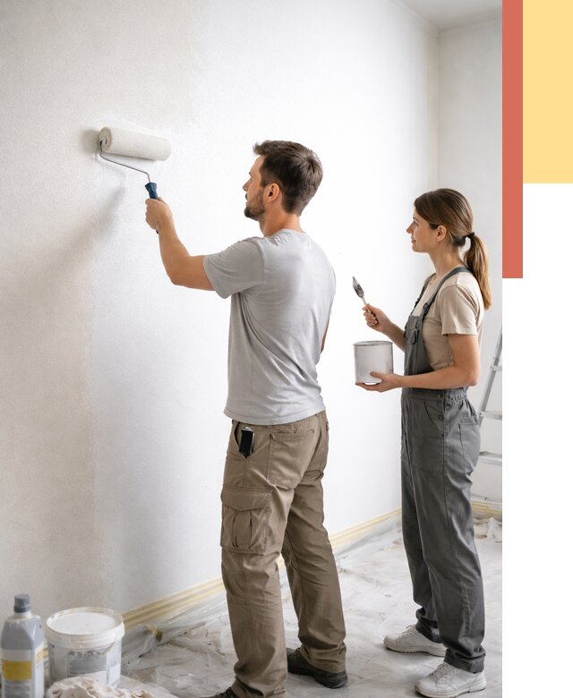 Окраска стен по стеклохолсту в Белореченске от 4565 руб/м² под ключ | ОТДЕЛОЧНИК-Блч