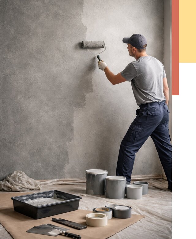 Покраска стен под бетон в Белореченске от 659 руб. за м2 — быстро и недорого | ОТДЕЛОЧНИК-Блч