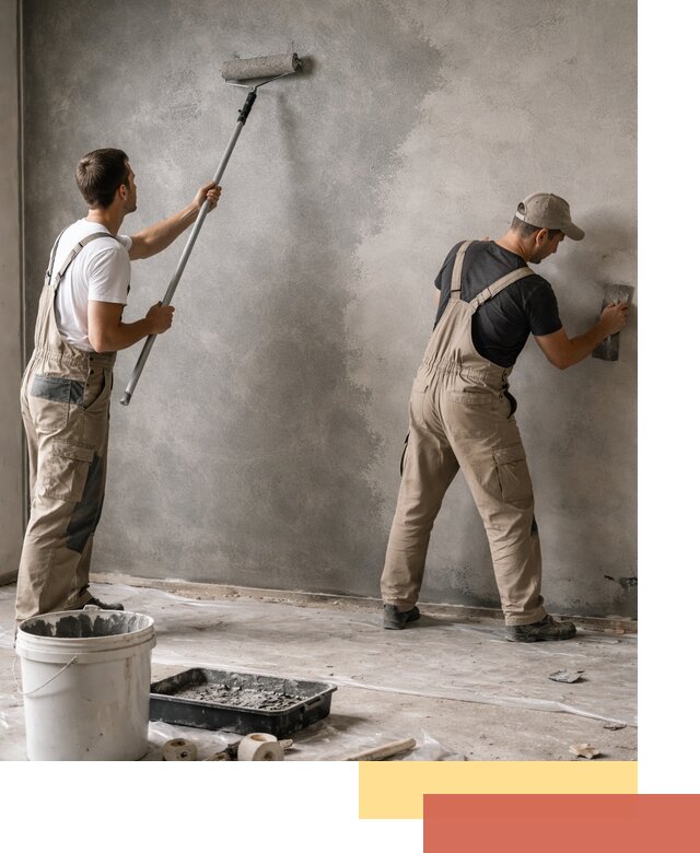 Покраска стен под бетон в Белореченске профессионально и недорого