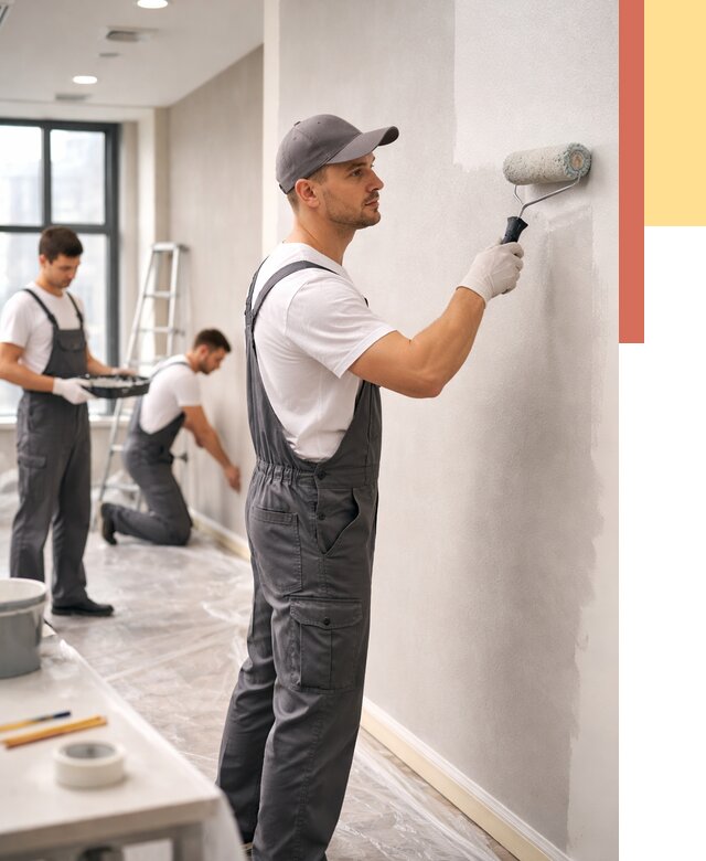 Покраска стен в офисе в Белореченске от 8622 руб. — быстро и недорого | ОТДЕЛОЧНИК-Блч