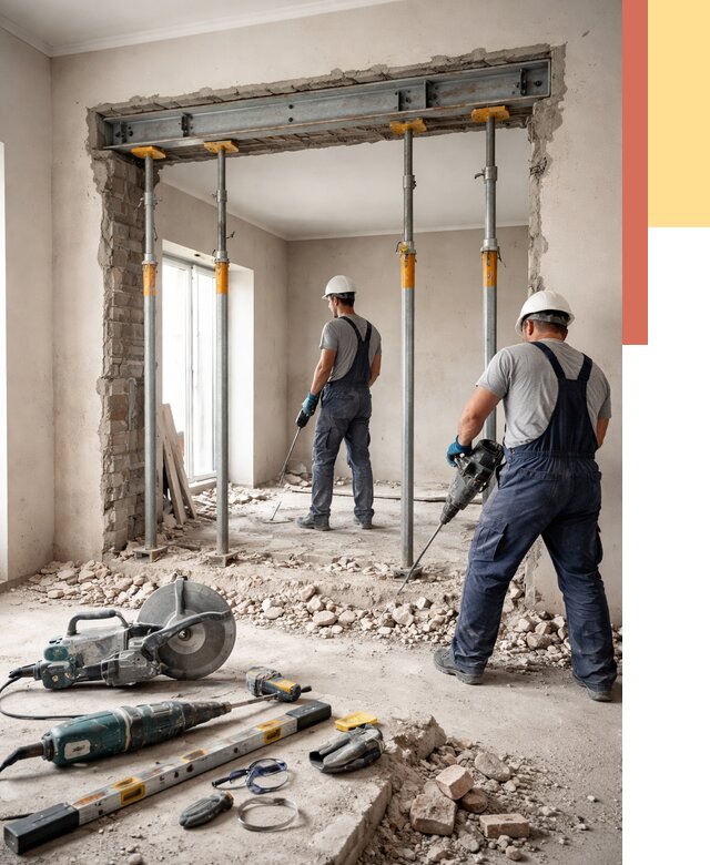 Прорезка проема в стене в Белореченске от 4565 руб. — быстро и недорого | ОТДЕЛОЧНИК-Блч