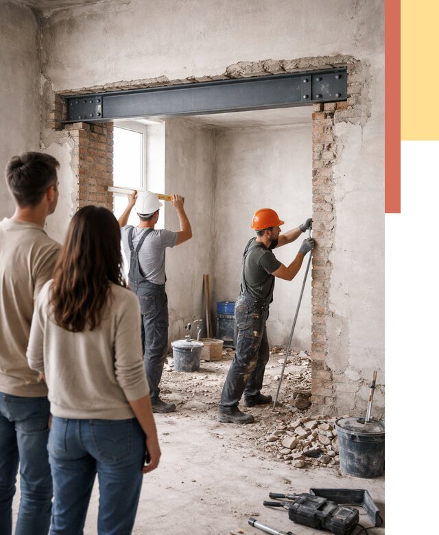 Усиление проема в стене в Белореченске от 9637 руб. — усиление дверного проема металлоконструкцией | ОТДЕЛОЧНИК-Блч