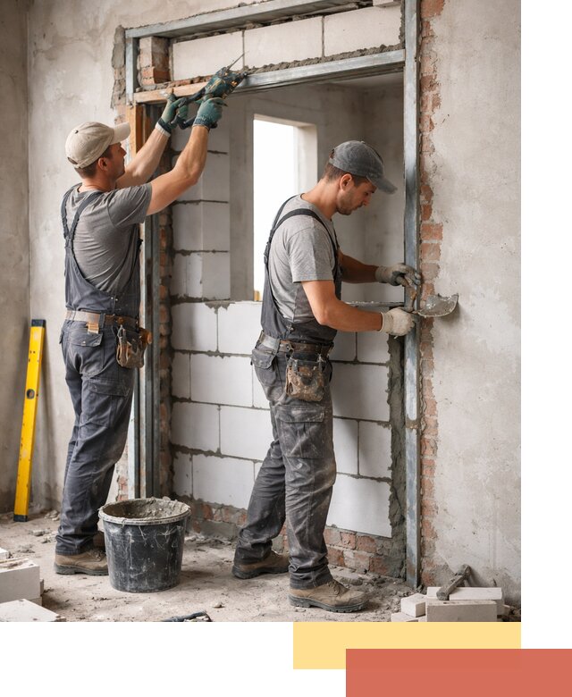 Закладка дверного проема под ключ в Белореченске: демонтаж, монтаж, отделка