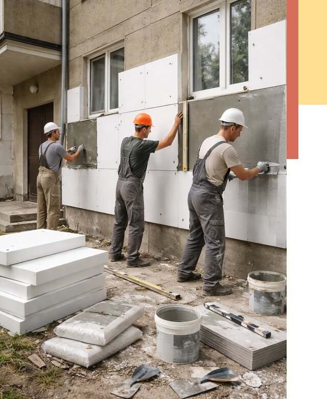 Утепление стен пенопластом в Белореченске от 1775 руб. — недорого и под ключ | ОТДЕЛОЧНИК-Блч