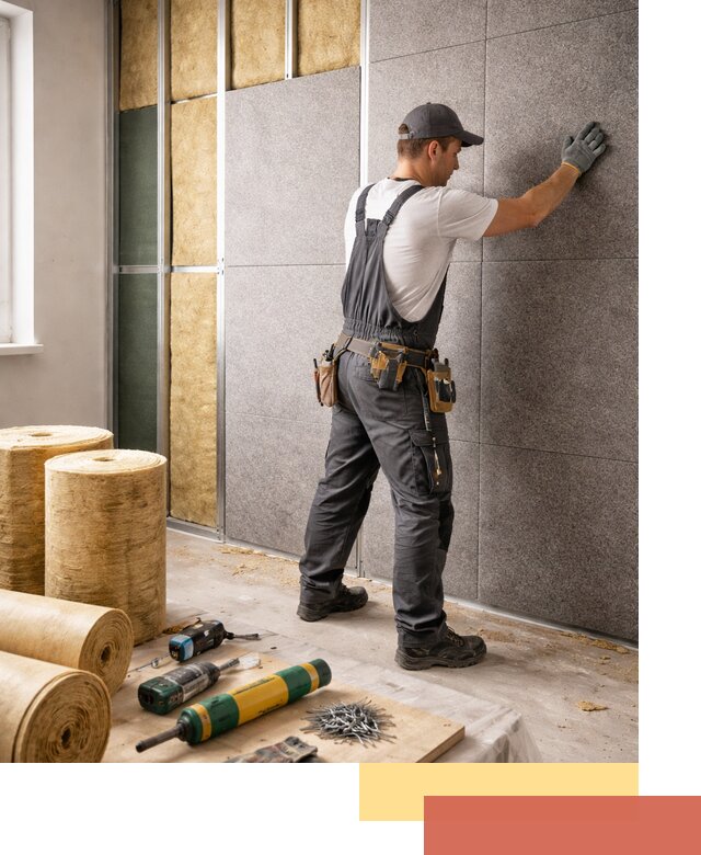 Профессиональная шумоизоляция стен в Белореченске для квартиры и офиса