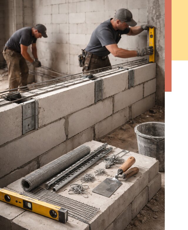 Армирование кладки перегородок в Белореченске от 761 руб. под ключ | ОТДЕЛОЧНИК-Блч