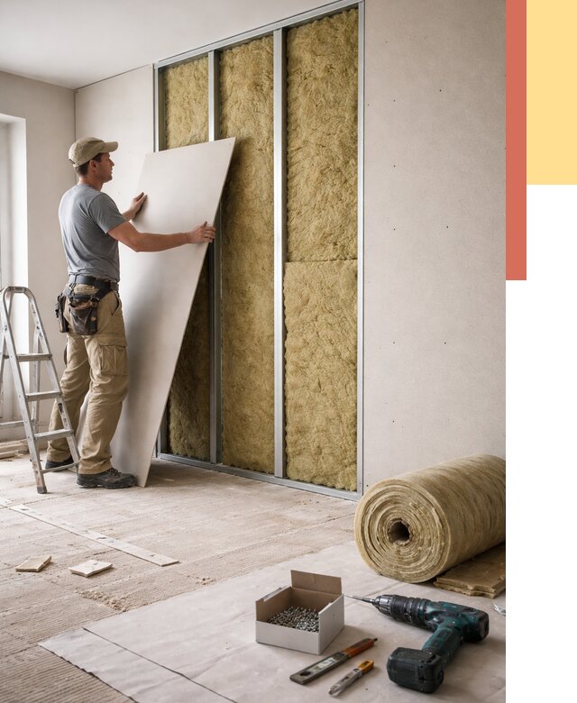 Перегородка из гипсокартона с шумоизоляцией в Белореченске от 3165 руб. | ОТДЕЛОЧНИК-Блч