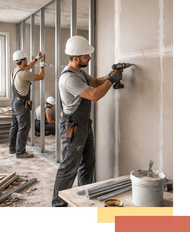 Перегородки из огнестойкого гипсокартона в Белореченске под ключ