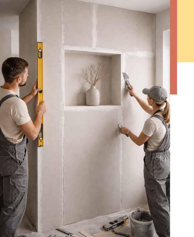 Перегородка из гипсокартона с нишей в Белореченске от 3297 руб. под ключ | ОТДЕЛОЧНИК-Блч