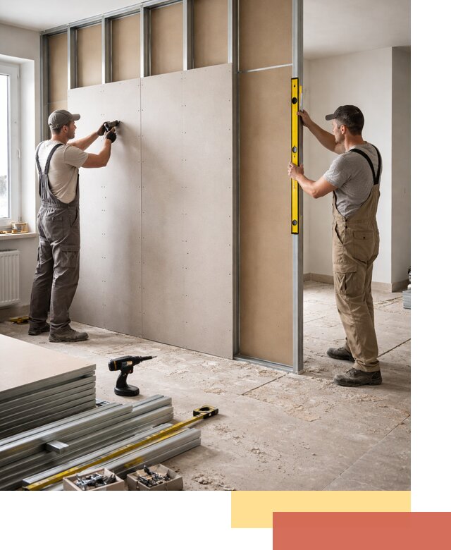 Зонирующая перегородка из гипсокартона под ключ в Белореченске