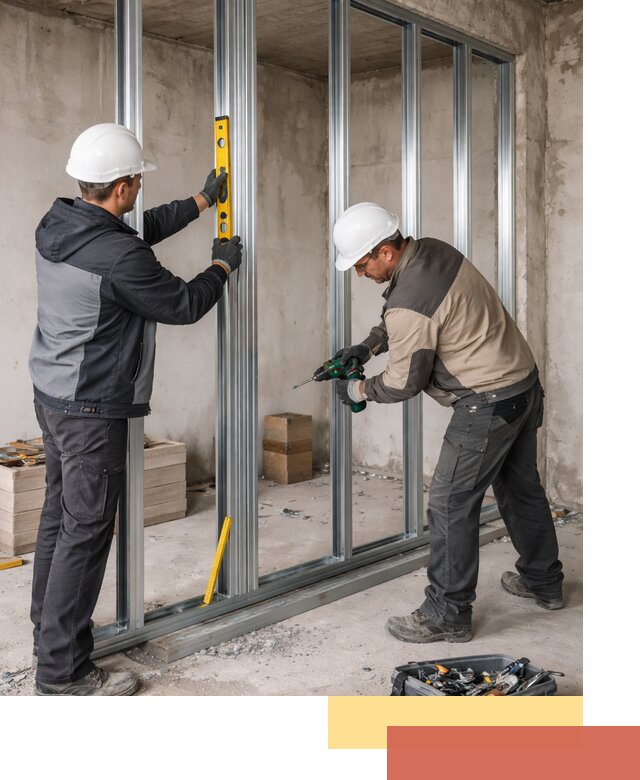 Монтаж каркаса перегородки из профиля в Белореченске