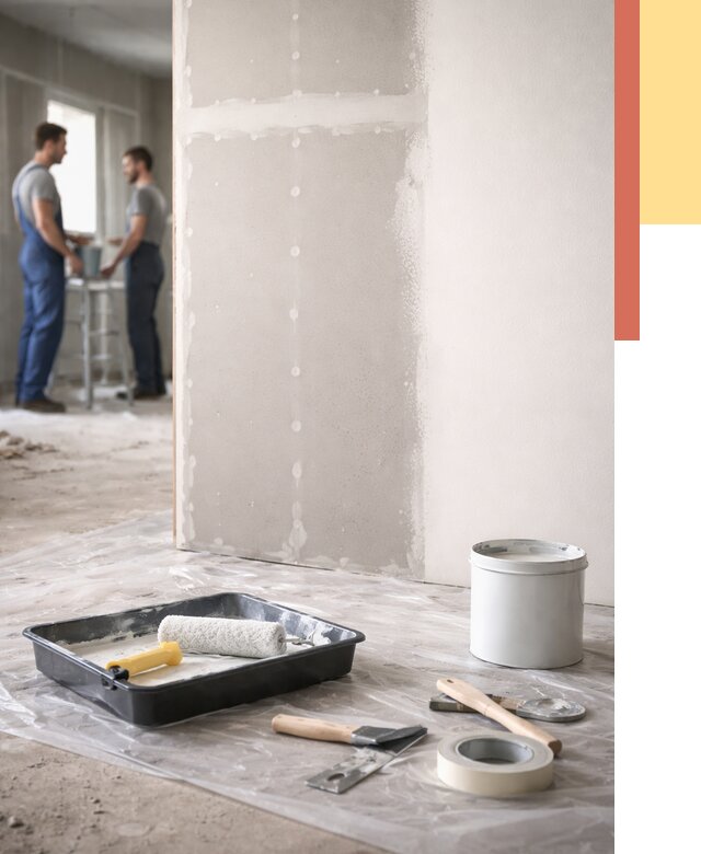 Покраска перегородок из гипсокартона в Белореченске от 4565 руб. под ключ | ОТДЕЛОЧНИК-Блч