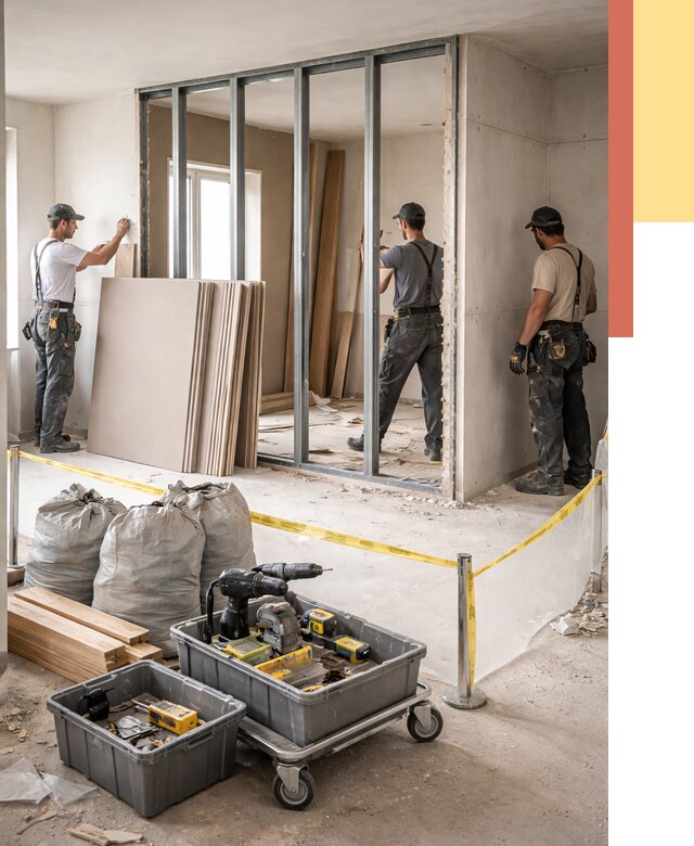 Перенос гипсокартонной перегородки в Белореченске под ключ от 4565 руб. | Демонтаж и монтаж – ОТДЕЛОЧНИК-Блч