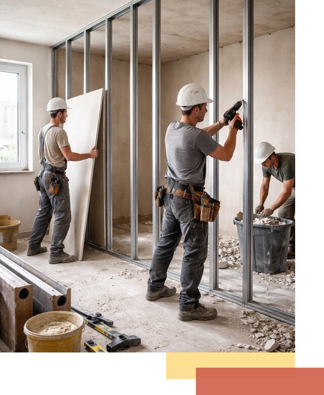 Перенос гипсокартонной перегородки в Белореченске профессионально и быстро