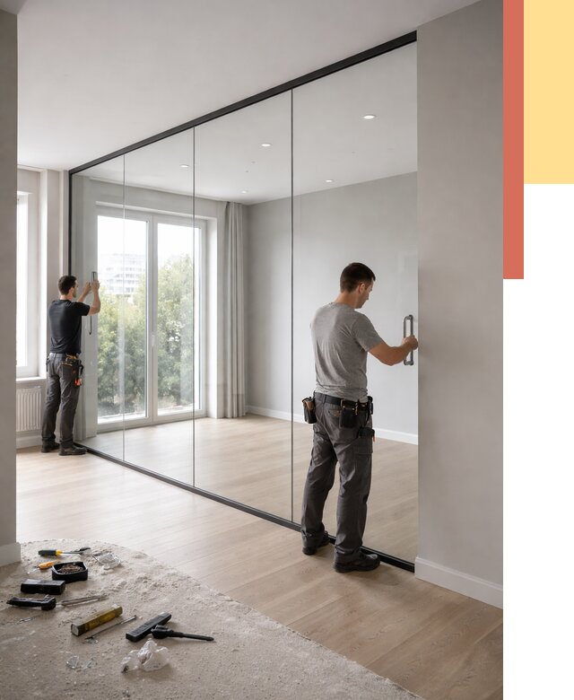 Изготовление стеклянных перегородок в Белореченске от 12528 руб. под ключ | ОТДЕЛОЧНИК-Блч