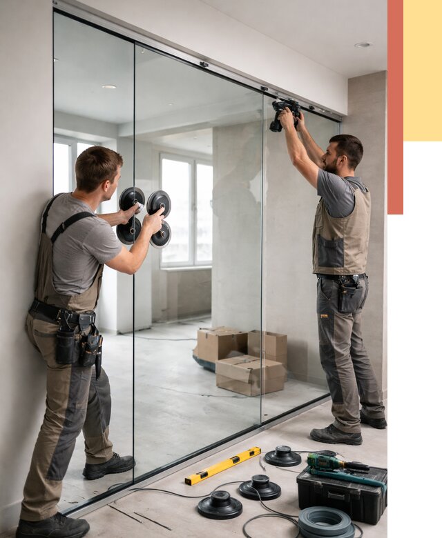 Монтаж стеклянных перегородок в Белореченске от 6594 руб. | ОТДЕЛОЧНИК-Блч