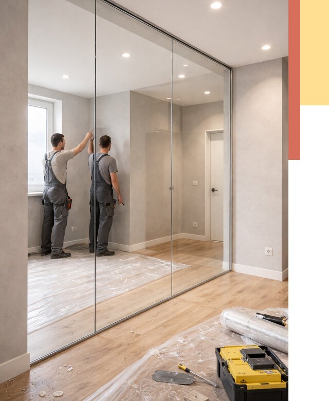 Безрамные стеклянные перегородки в Белореченске — монтаж от 9637 руб. | ОТДЕЛОЧНИК-Блч