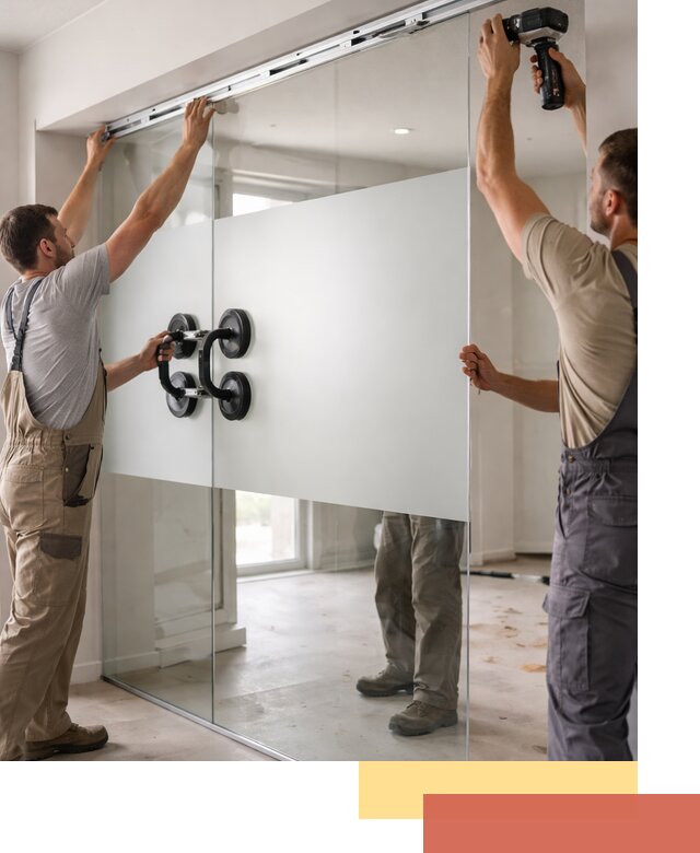 Матовые стеклянные перегородки под ключ в Белореченске