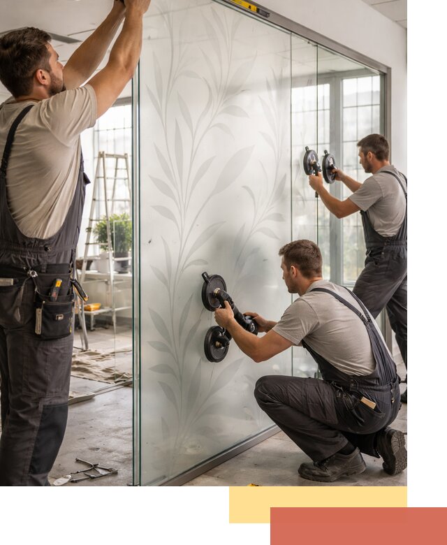 Стеклянные перегородки с рисунком на заказ в Белореченске