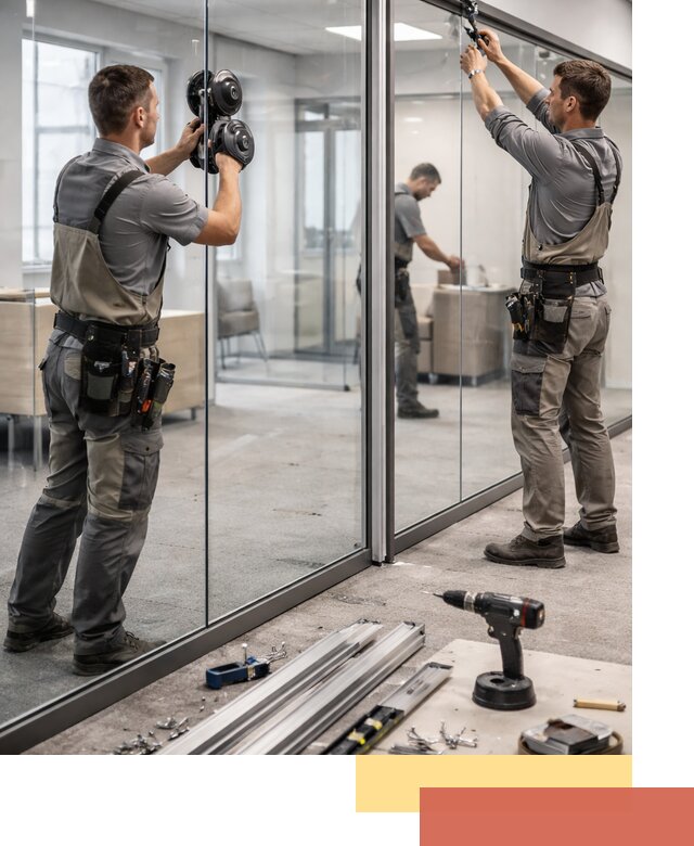 Стеклянные офисные перегородки под ключ в Белореченске